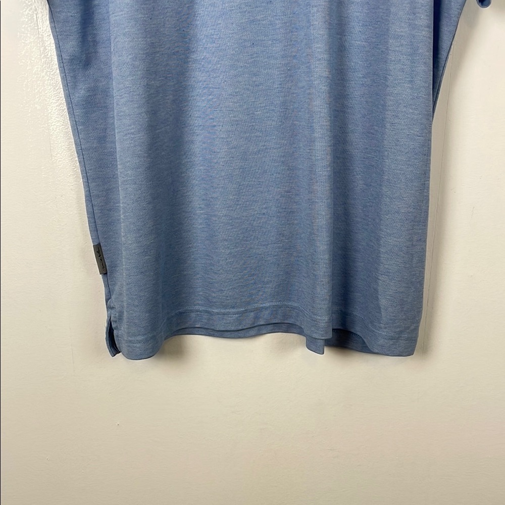 Travis Mathew Short Sleeve 1/4 Button Golf 1  Pocket Men's XL Blue Polo Shirt - Picture 2 of 9